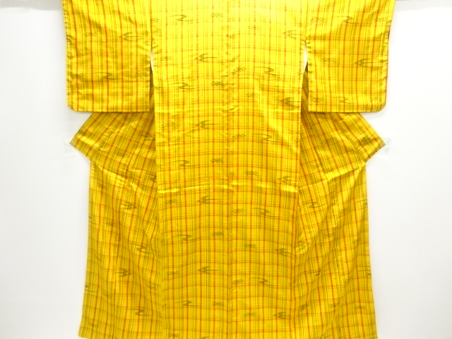 JAPANESE KIMONO / YONEZAWA TSUMUGI / ENSEMBLE / WOVEN GRID